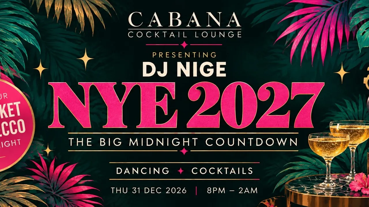 Cabana NYE – The Countdown Party 🥂