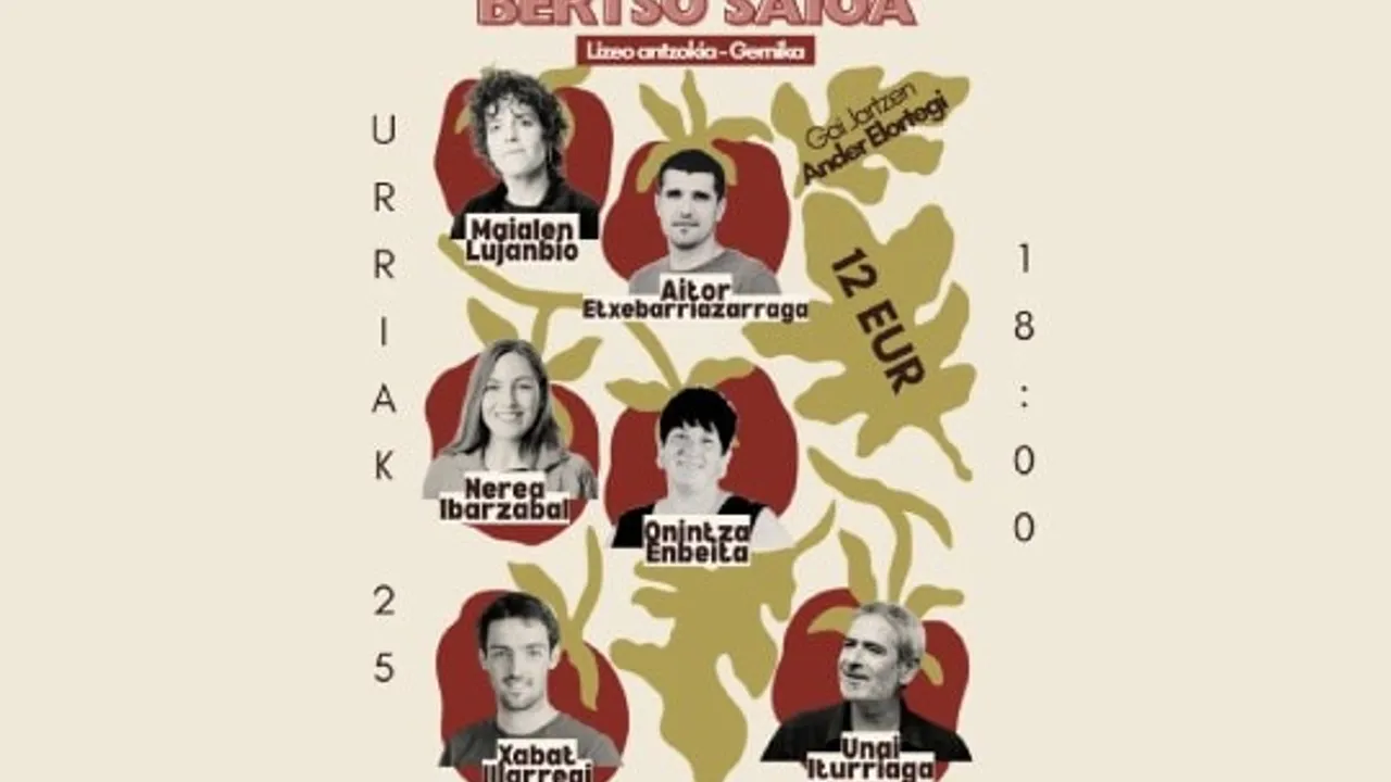 Astelehen Bezperako Bertso Saioa 2026: Onintza Enbeita, Aitor Etxebarriazarraga, Nerea Ibarzabal, Xabat Illarregi, Unai Iturriaga, Maialen Lujanbio