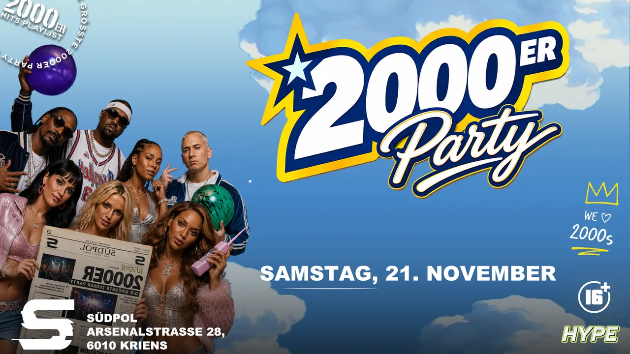 2000ER PARTY - SÜDPOL KRIENS (+16 / Ü16)