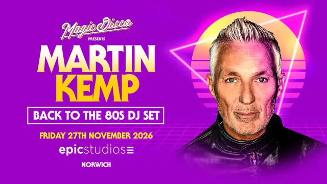 Martin Kemp Live DJ set - Back to the 80's - Norwich