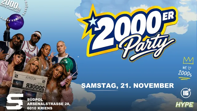 2000ER PARTY - SÜDPOL KRIENS (+16 / Ü16)