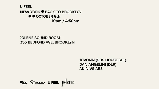 UFeel Back to Brooklyn w Jovonn (90's House set) + more