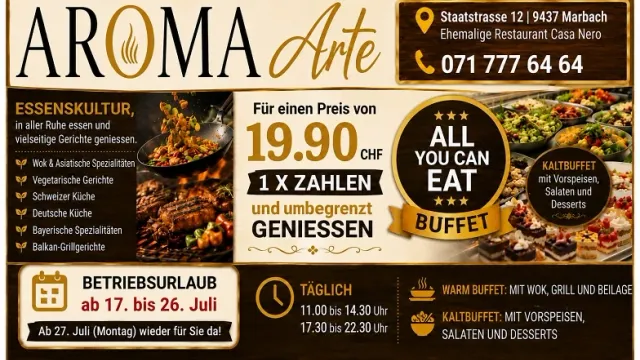 Buffet / 1 x Zahlen unbegrenzt Geniessen