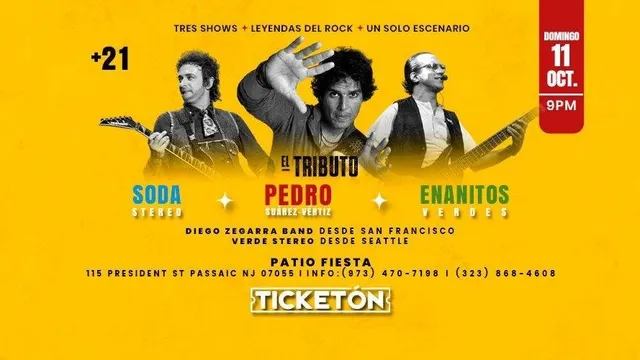 EL TRIBUTO PEDRO SUAREZ VERTIZ. SODA STEREO  Y ENANITOS VERDES EN PASSAIC