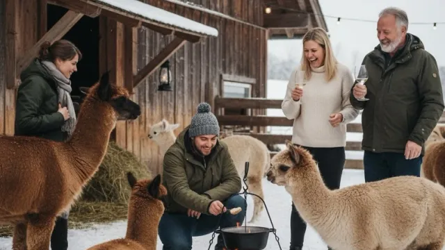 Fondue inmitten Alpakas - Schönenberg ZH