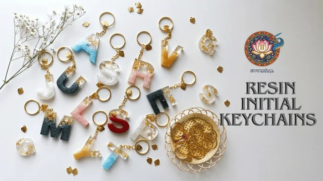 Resin Initial Keychains | Kalaantara