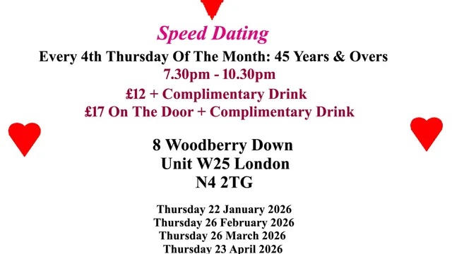 Speed Dating 45 years & Over Thursdays