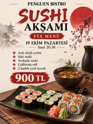 Penguen Bistro Sushi Akşamı
