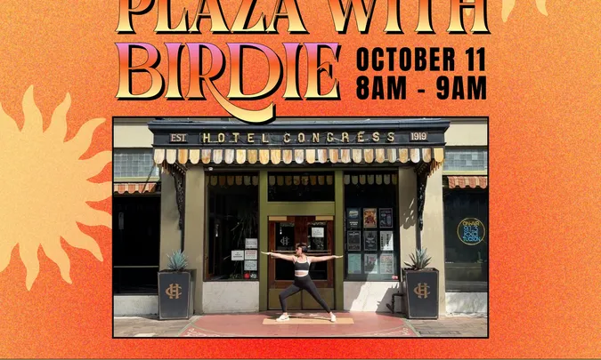 Yoga on the Plaza with Birdie
