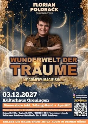 Wunderwelt der Träume - Die Comedy-Magie-Dinnershow inkl. 3-Gang-Menü & Aperitif
