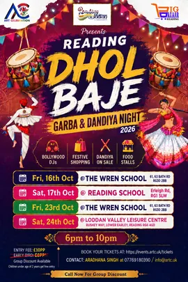 Dhol Baje Garba & Dandiya Night on Oct 16th @ Wren School