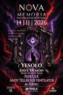Nova Memoria mit YESOLO, Dave Demon uvm