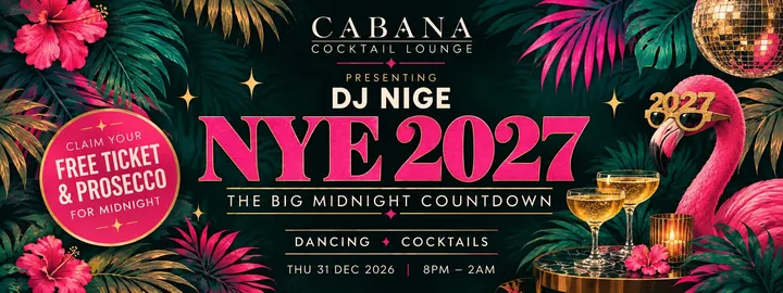 Cabana NYE – The Countdown Party 🥂