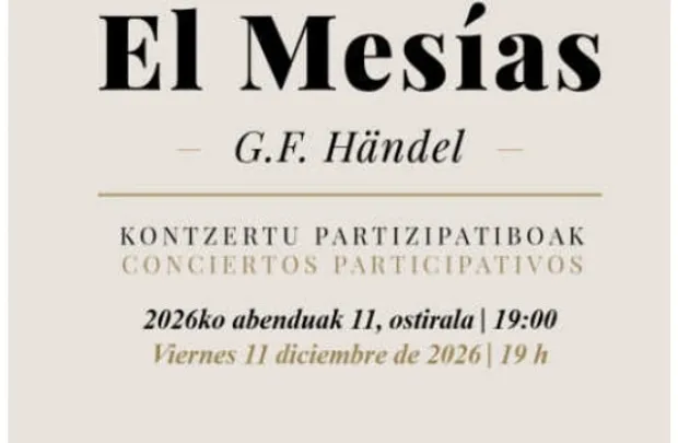 Bilbao Orkestra Sinfonikoa (BOS) + Sociedad Coral de Bilbao: "El Mesías de G.F. Händel" (Conciertos participativos)