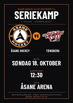 Åsane Hockey mot Tønsberg - Søndag 18 oktober kl. 12:30
