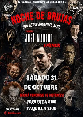 Tributo A José Madero y PXNDX  Noche de brujas con Code Band