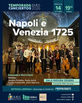 ENSAMBLE MATTHEUS: NAPOLI E VENEZIA 1725 EN SALA ISIDORA ZEGERS