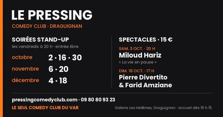Le Pressing Comedy Club - SOIREE STAND-UP