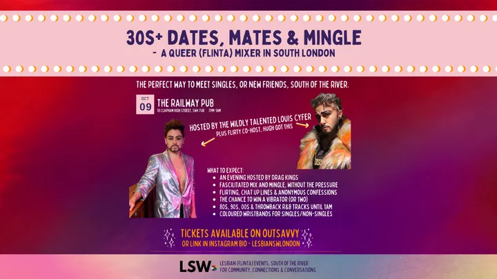 30s+ Dates, Mates & Mingle - Lesbian, FLINTA, queer mixer in South London