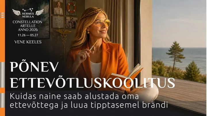 Koolitus "Constellation Artelle: kuidas naisena alustada oma ettevõtlusega ja luua esmaklassiline bränd. Ettevõtlus kui eneseteostuse viis - targalt, tulusalt, naudinguga ja pehme mõju jõul!" (vene keeles)
