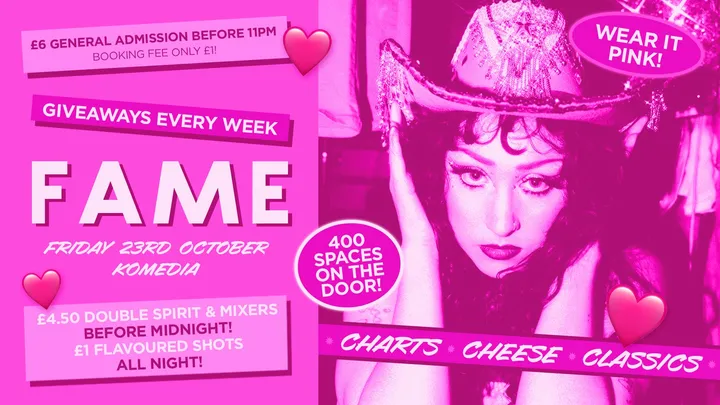 FAME // WEAR IT PINK // 400 SPACES ON THE DOOR!