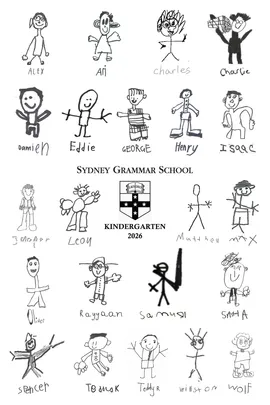 Kindy 2026 Self-Portrait Class Tea Towel