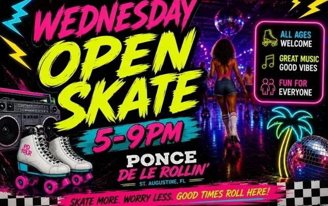 Wednesday Open Skate 5-9pm -CLICK HERE FOR DISCOUNT TICKETS-