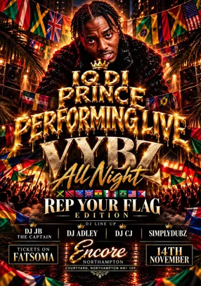 IQ DI PRINCE PERFORMING LIVE AT OUR VYBZ ALL NIGHT REP YOUR FLAG EVENT