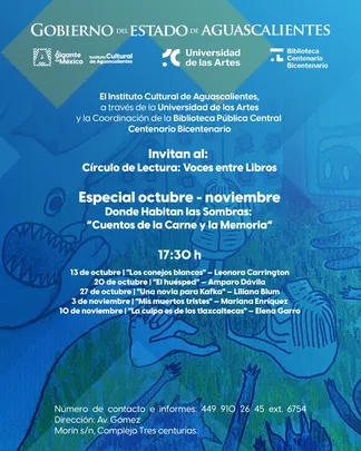 Círculo de Lectura: Voces entre Libros - Especial octubre - noviembre Donde Habitan las Sombras: Cuentos de la Carne y la Memoria