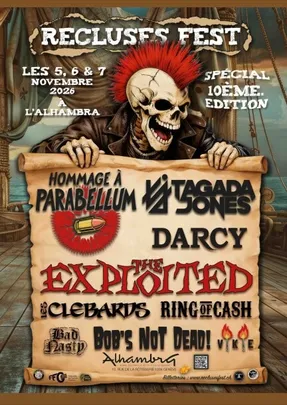 Pass Samedi Recluses fest #10 avec The Exploited + Les Cébards + Bad Nasty