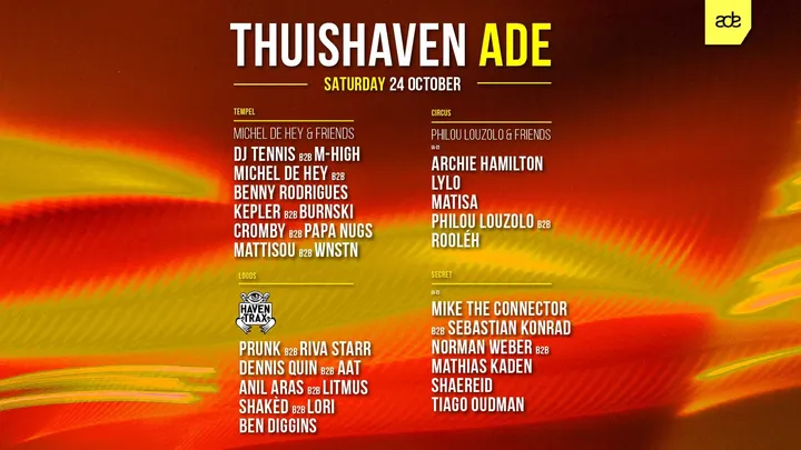 24 OCT - Thuishaven ADE Saturday Michel de Hey / Philou Louzolo & Haven Trax SOLD OUT