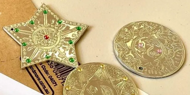 Hand-emboss festive season decorations on aluminium