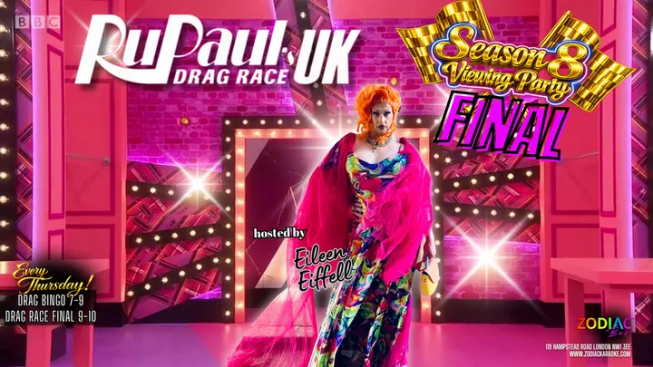 Drag Race UK Season 8 GRAND FINALE & Drag Bingo! Watch, sip & play with Eileen Eiffell — Ticket inc