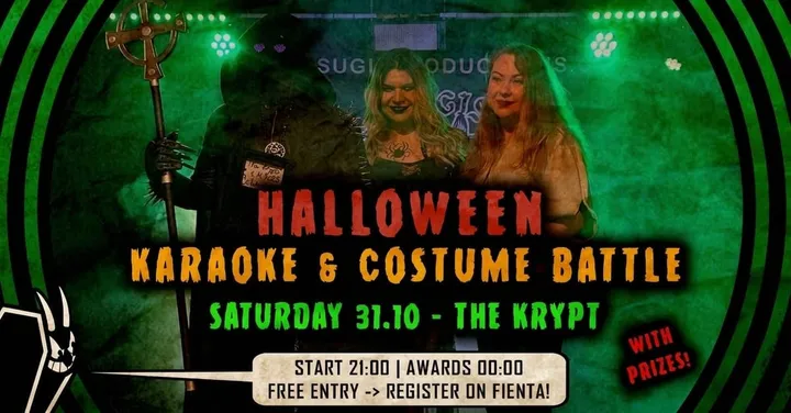 31.10 🎃 Halloween karaoke & costume battle 🎃 Free entry @ The Krypt