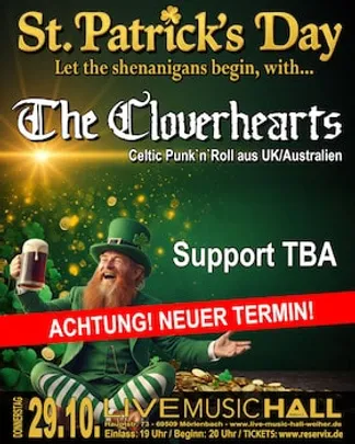 The Cloverhearts + Support - Finest Folk-Punk-Rock ever!