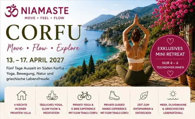 Corfu Yoga Retreat 2027 – Yoga, E-Bike & Hiking