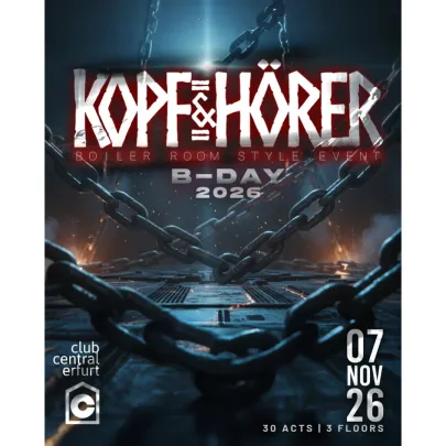 Kopf&Hörer B-Day 2026 Der krasseste Boiler Room Style B-Day Deutschlands
