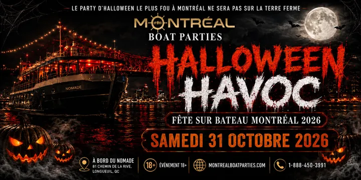 FÊTE SUR BATEAU HALLOWEEN HAVOC MONTRÉAL 2026 | LE VAISSEAU FANTÔME