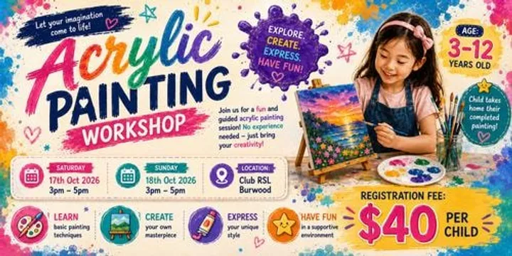 Acrylic Painting Workshop at Kids Enrichment Expo Oct 2026