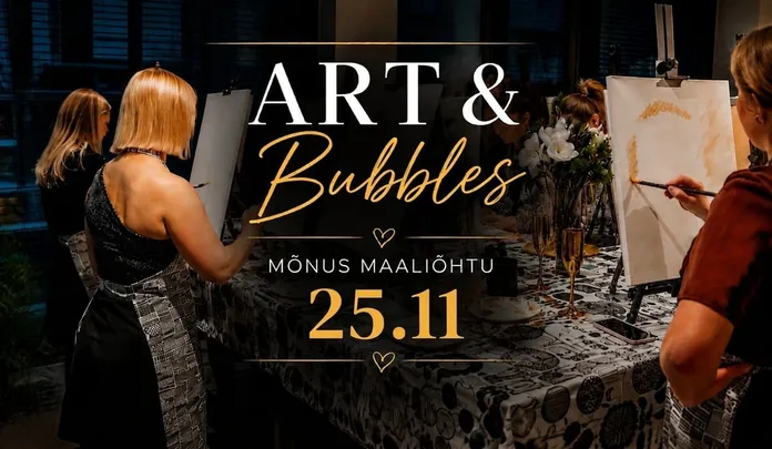 Art&Bubbles maali- ja mulliõhtu galeriis