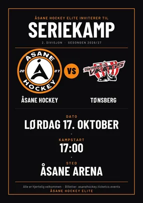 Åsane Hockey mot Tønsberg - Lørdag 17 oktober kl. 17:00