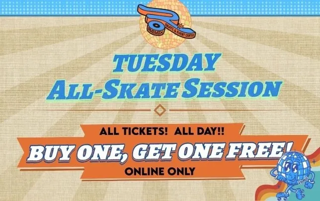 TUESDAY ALL-SKATE!