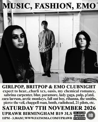 Music, Fashion, Emo  🖤 A Night of Girl Pop, Brit Pop, Emo and Rock Music  🖤