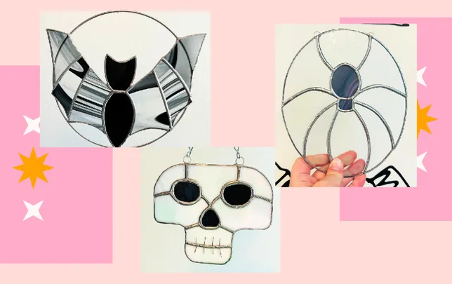 Stained Glass Bat, Skull, or Spider w/ Morgan's Stained Glass