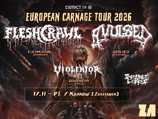 European Carnage Tour 2026: Fleshcrawl + Avulsed + Violentor