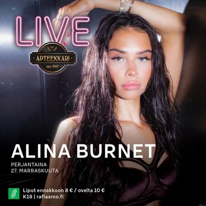APTEEKKARI LIVE: ALINA BURNET 27.11.
