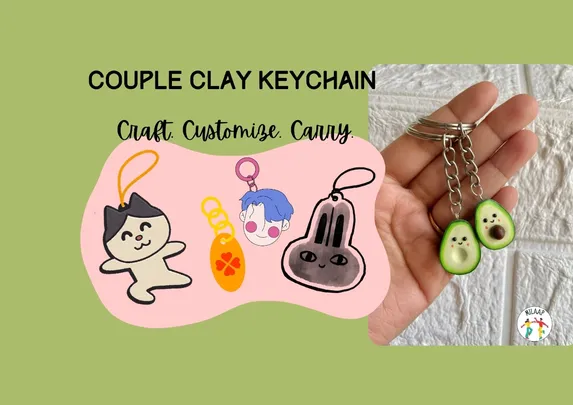 Couple Clay Keychain