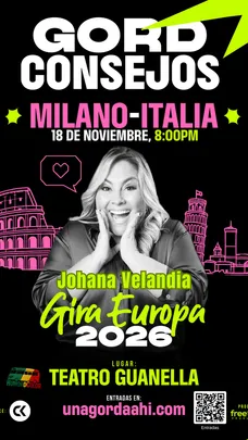 La comedia de Johana Velandia en Milano Miercoles 18 de noviembre en el teatro Guanella