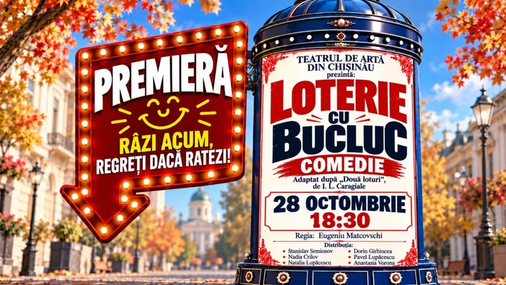 PREMIERĂ! COMEDIA ”LOTERIE CU BUCLUC”  | 28 OCTOMBRIE 2026 | 18-30 | TEATRUL DE ARTĂ din CHIȘINĂU | TAC