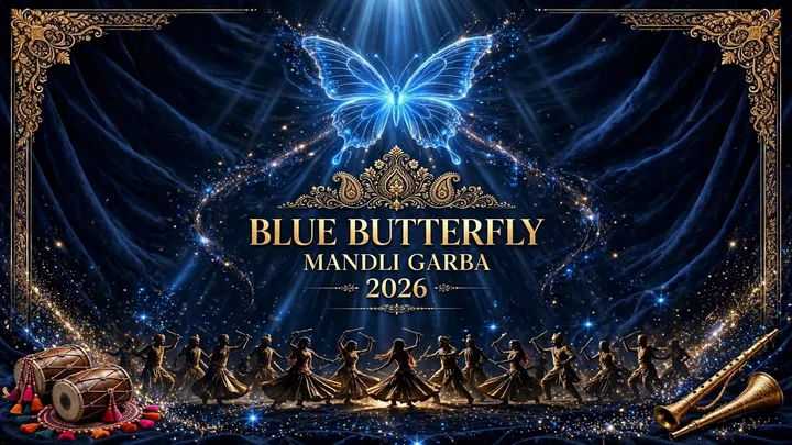 Blue Butterfly Premium Mandli Garba